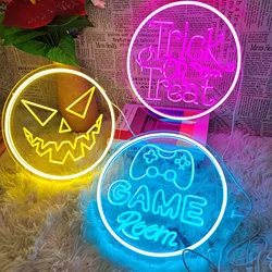 Halloween Pumpkin Neon Sign Decorations Neon Led Signage For Game Room Outdoor Bar Club Party Supplies Neon Sign Wall Decoration