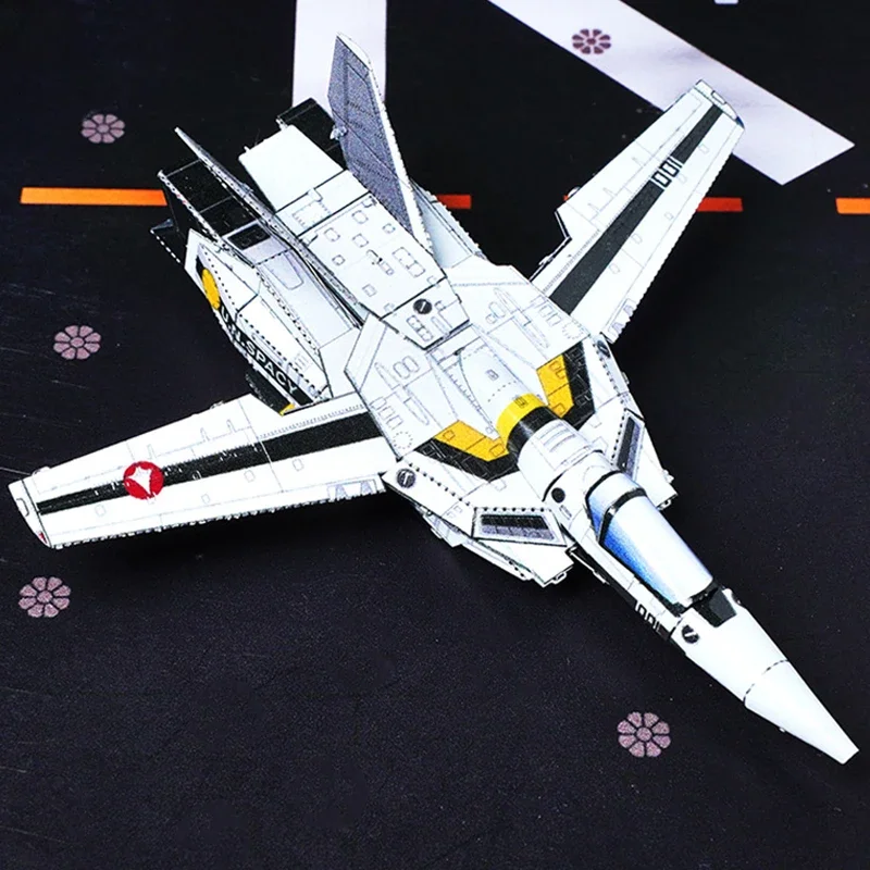 VF-1S Fighter 3D Metal Puzzle Colorful Lynn Minmay Anime Deformable Fighter Assembly Model Puzzle Jigsaw Kids Adult Toys