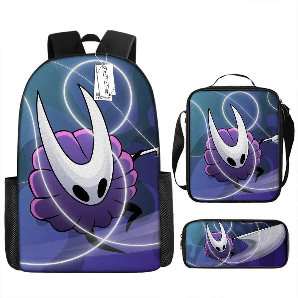 

Luxury Novelty Peculiar Cool Hollow Knight 3D Print 3pcs/Set pupil School Bags Laptop Daypack Backpack Lunch bag Pencil Case