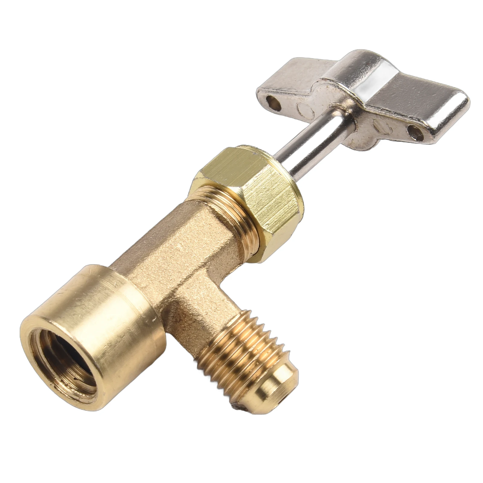 Brass For RFor 134a Can Tap with Manual Valve and Adapter for For RFor 134a Manifold and Standard AC Charging Hoses