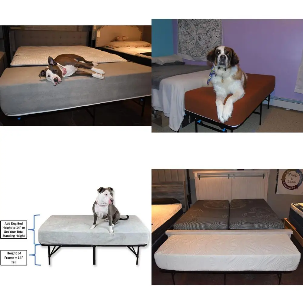 

Adjustable Height Pet Co-sleeper Bed for Dogs and Cats - Extendable Mattress, Multiple Height Options, 12 Gray Dog Bed