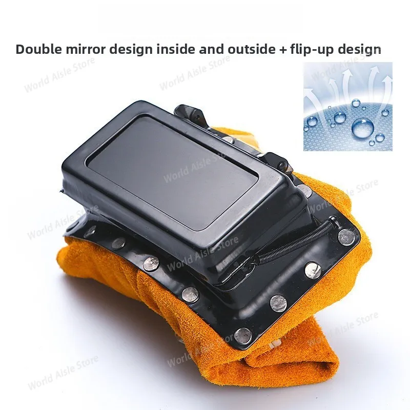 Automatically Darkening Mask, Enlarged Cowhide Welding Mask, Shawl, Argon Arc Welding, Secondary Welding Headgear