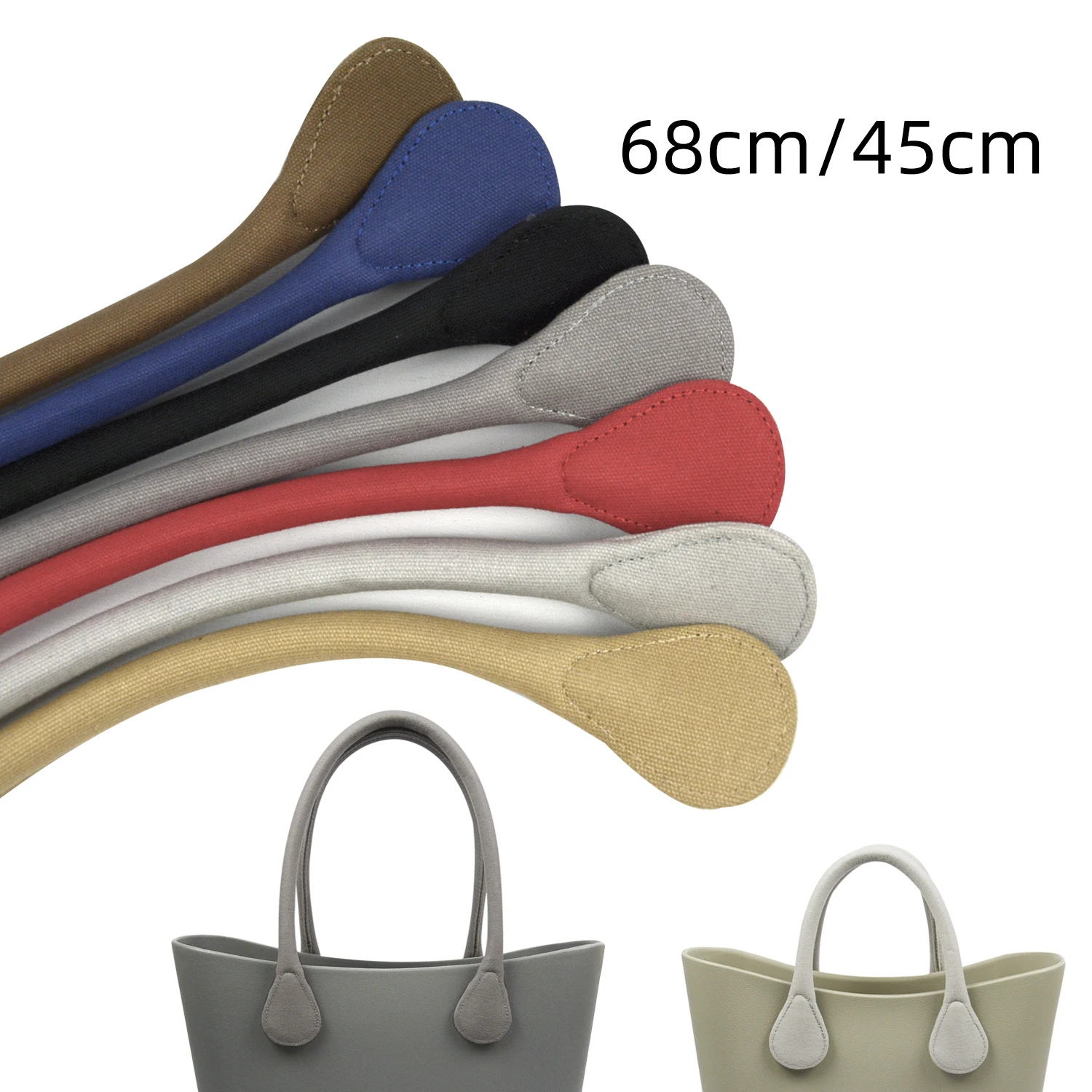 New  Canvas Fabric Obag  Handles Long Short Round Solid Color straps for Classic Mini O Bag Women's Shoulder Handbag