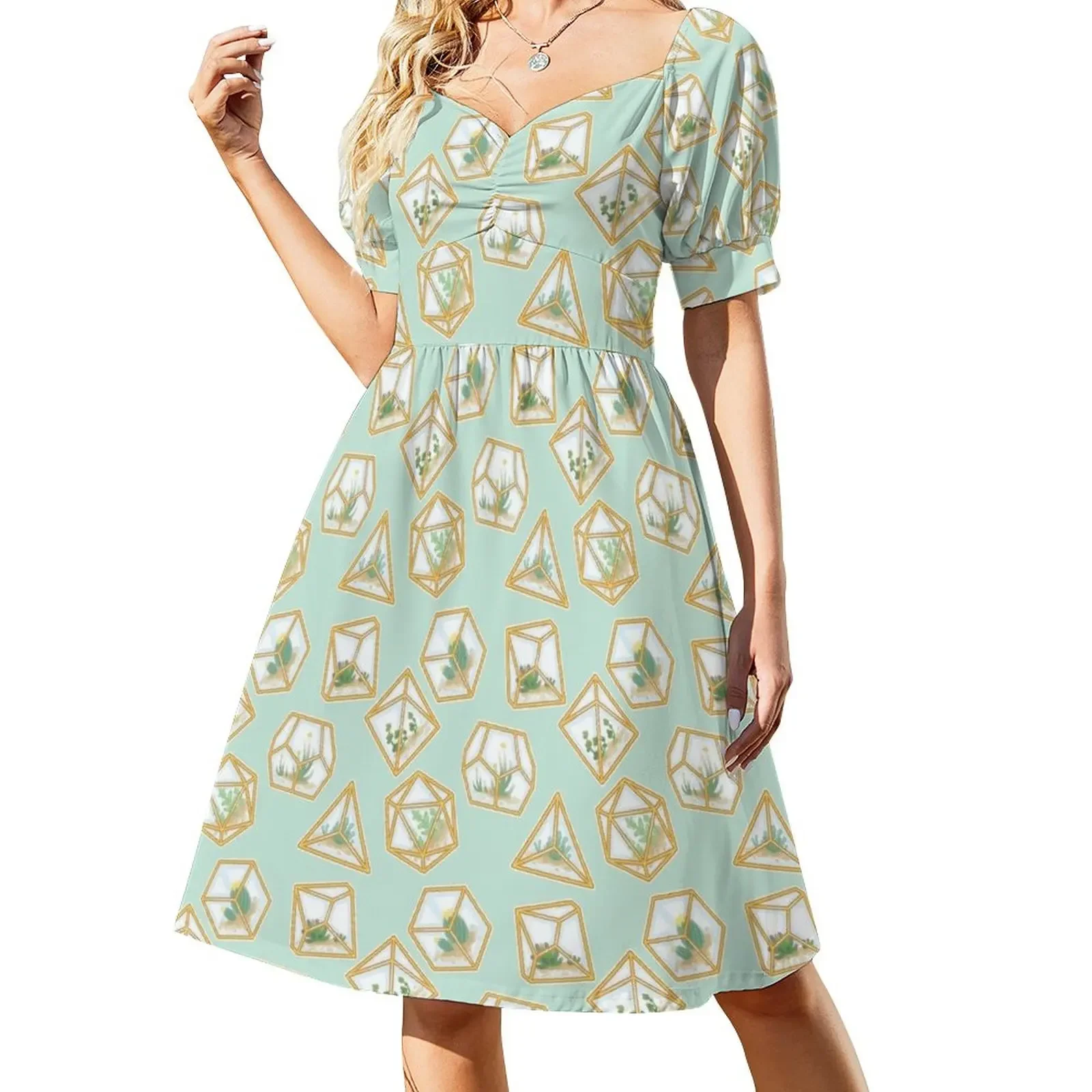 

Terrarium Dice Short-Sleeved Dress evening dress cocktail dresses elegant party dress for women 2025