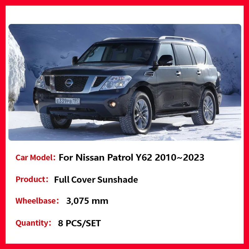 日産パトロールの日よけのフルカバー,サラダインフィニティ,qx56 qx80 y62 nismo 2010〜2023 2011 2012 2013 2014 2015 2016 2017 2018 2019 2020 2021 2022のフロントガラス,アクセサリー