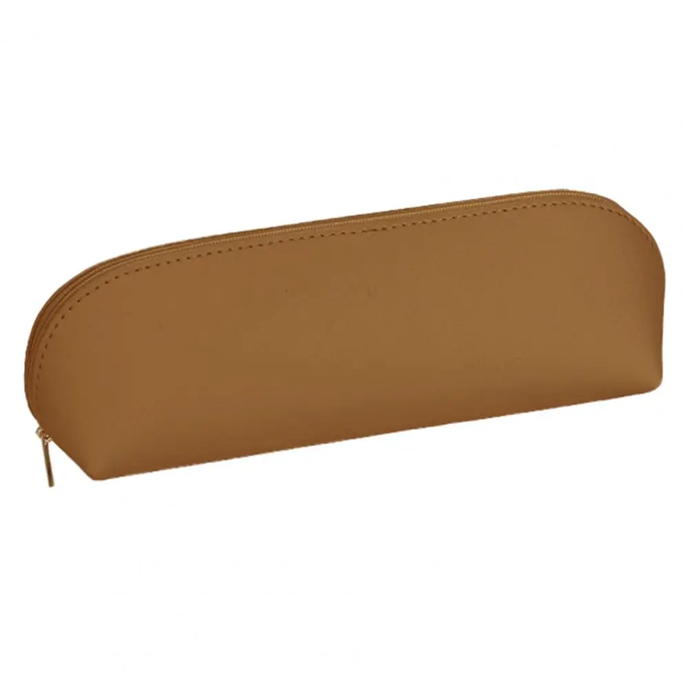 Pencil Bag Faux Leather Pencil Case Zipper Stationery Storage Bag for Home Student Stationery