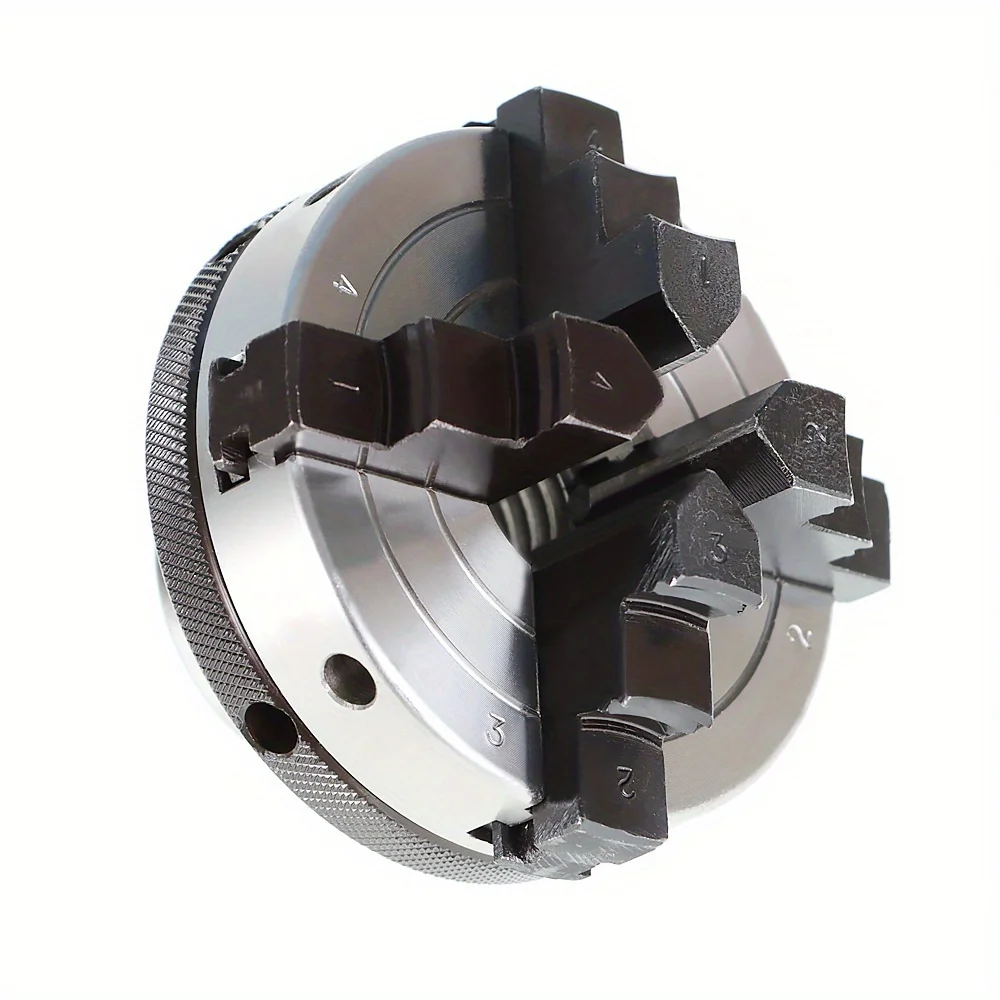 Holzdrehfutter, 3-Zoll-4-Backenfutter mit 1 Zoll x 8 TPI-Spindeln