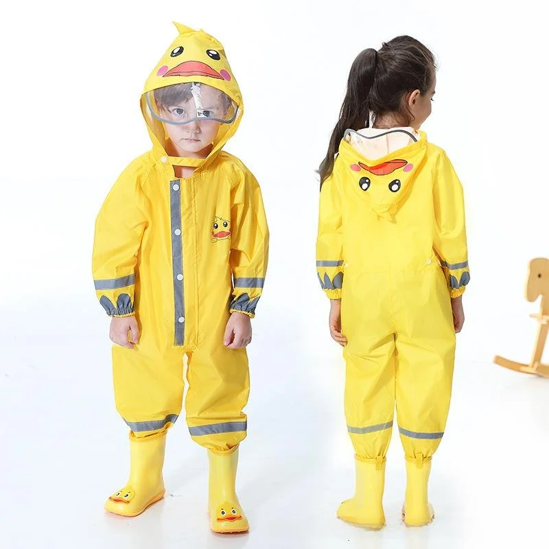 

Children's Raincoat Set Cartoon Unisex Nursery One-Piece Rain Poncho Popular Internet Raincoat Male Female Toddler Rain Suit