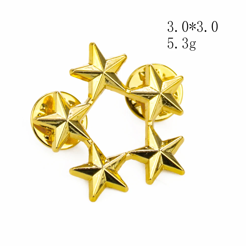 Fashion Little Star Gold Plated Pentagram Five Pointed Star Brooches Badge for Bag Hat Hijab Shirt Decor pins Gift