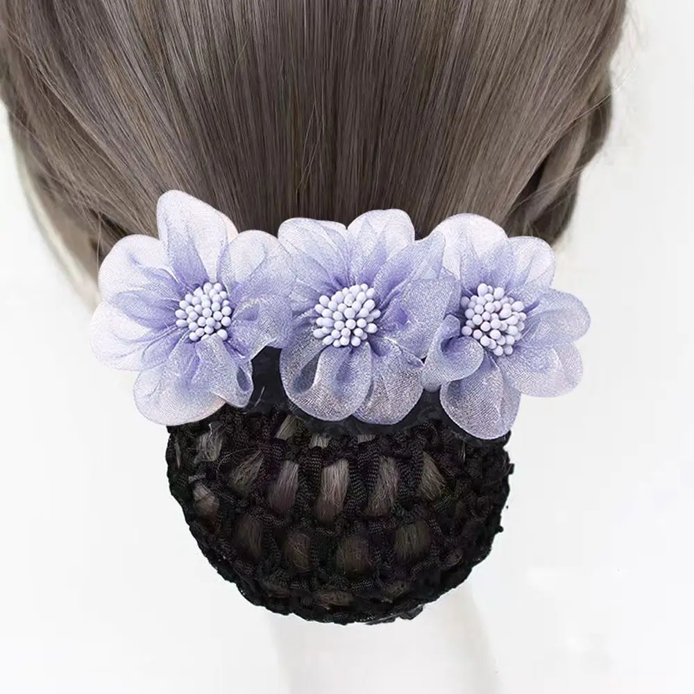 

Net Ponytail Clip For Nurse Bowknot Hair Bun Cover Lace Flower Hair Net Women Spring Clips Hairgrips Cover Net Korean Bun Snood