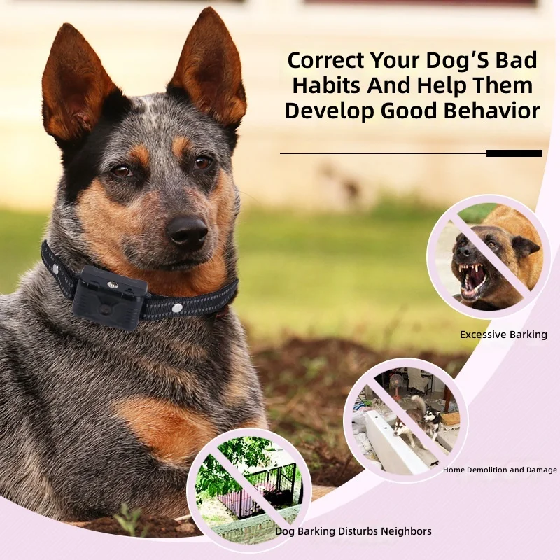 Smart Remote Dog Training Collar, Spray Bark Control, Pet Behavior Correction, Anti Barking Device for Dogs, Wireless Waterproof