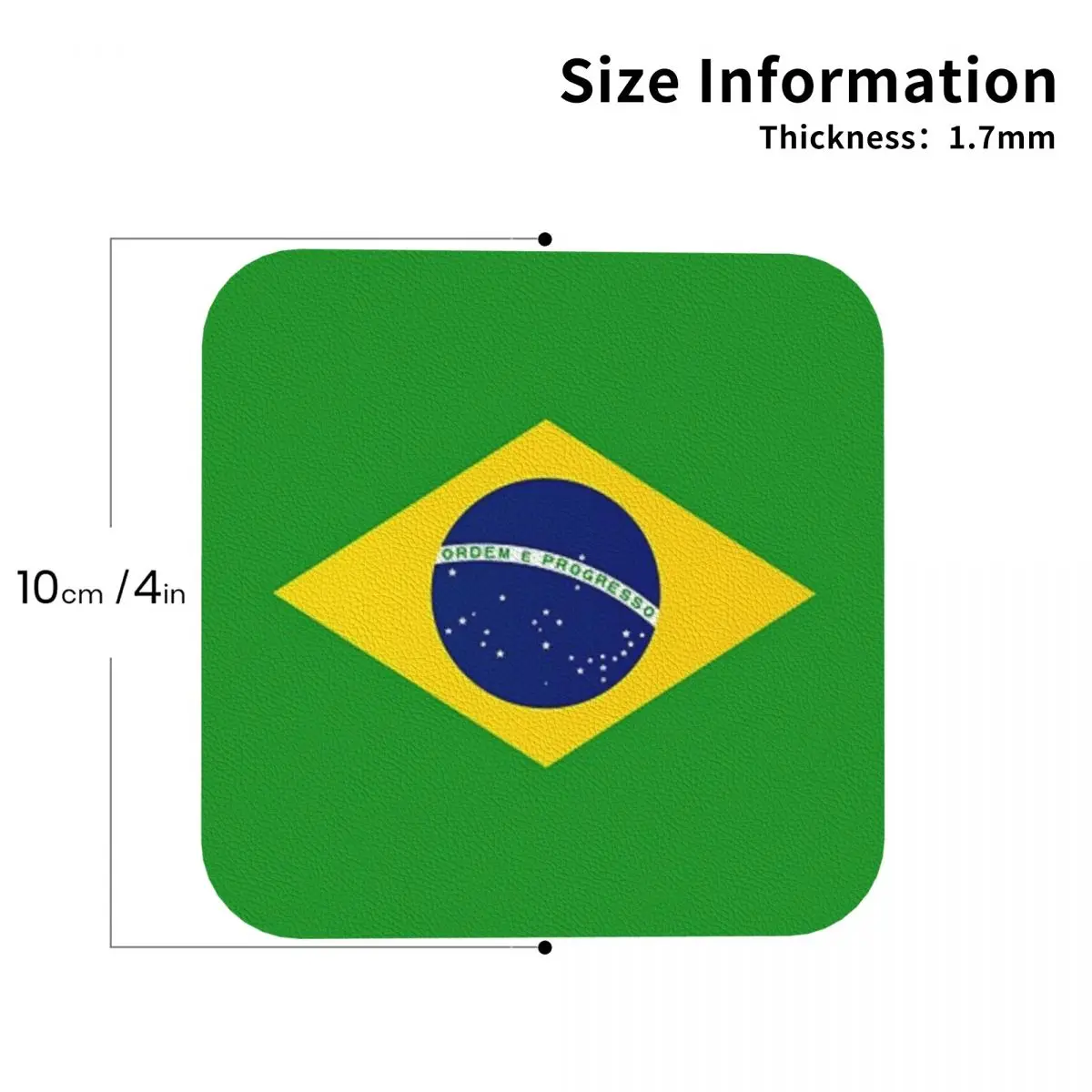 

Подставки с национальным флагом Бразилии, кожаные салфетки, нескользящие изоляционные кофейные коврики для дома, кухни, обеденные подушечки, набор из 4 шт.