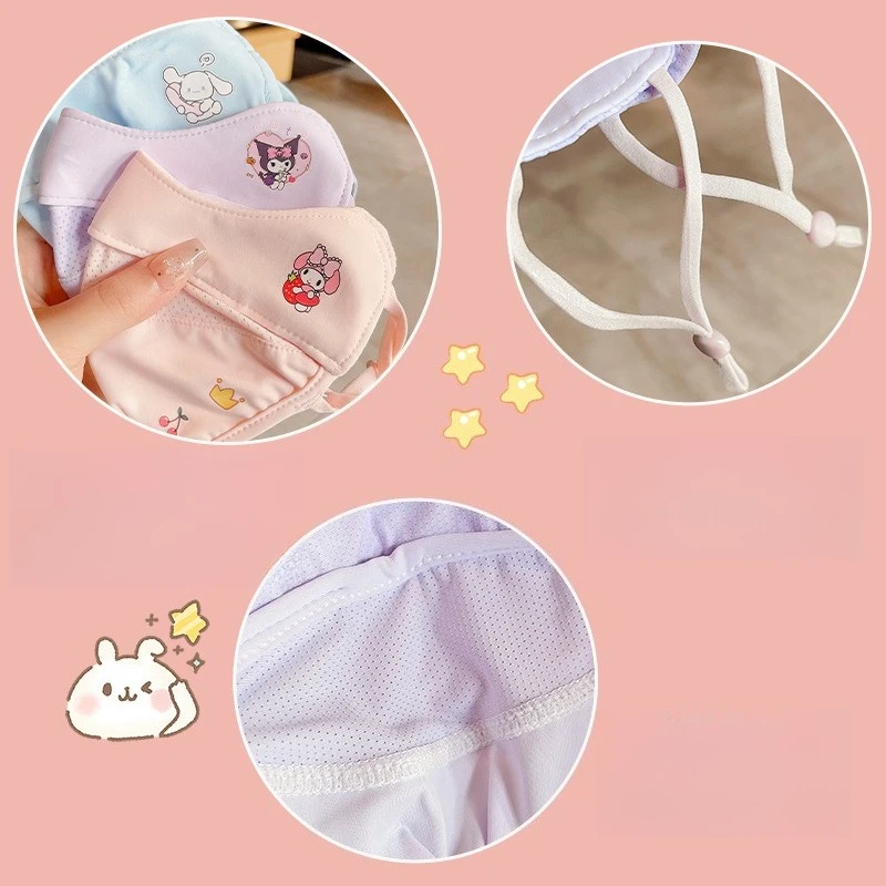 Miniso Kulomi Maschera solare per bambini Protezione UV Estate Bambine Filo di ghiaccio sottile Parasole traspirante Maschera per bambini