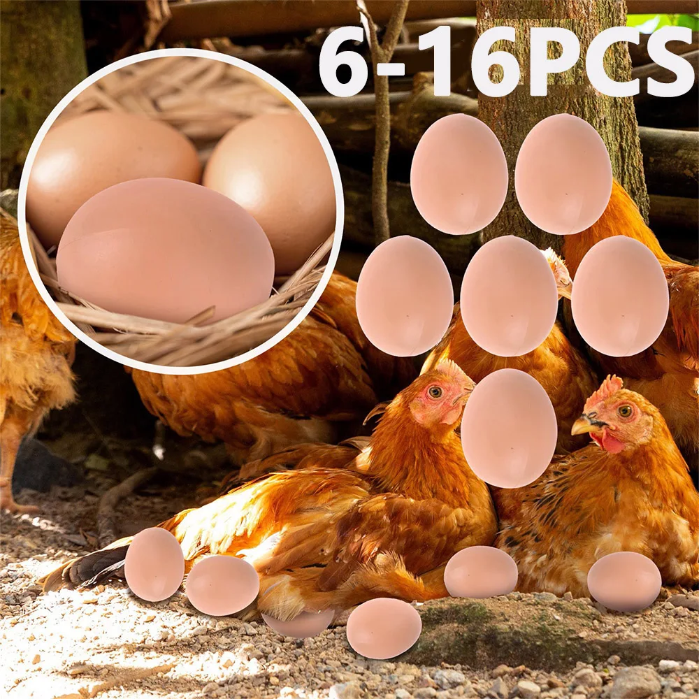 6-16 Pcs Mannequin Hatching Egg Hen Poultry Hatch Breeding Simulation Plastic Artificial Eggs Encourage Hens To Lay Eggs Oeufs