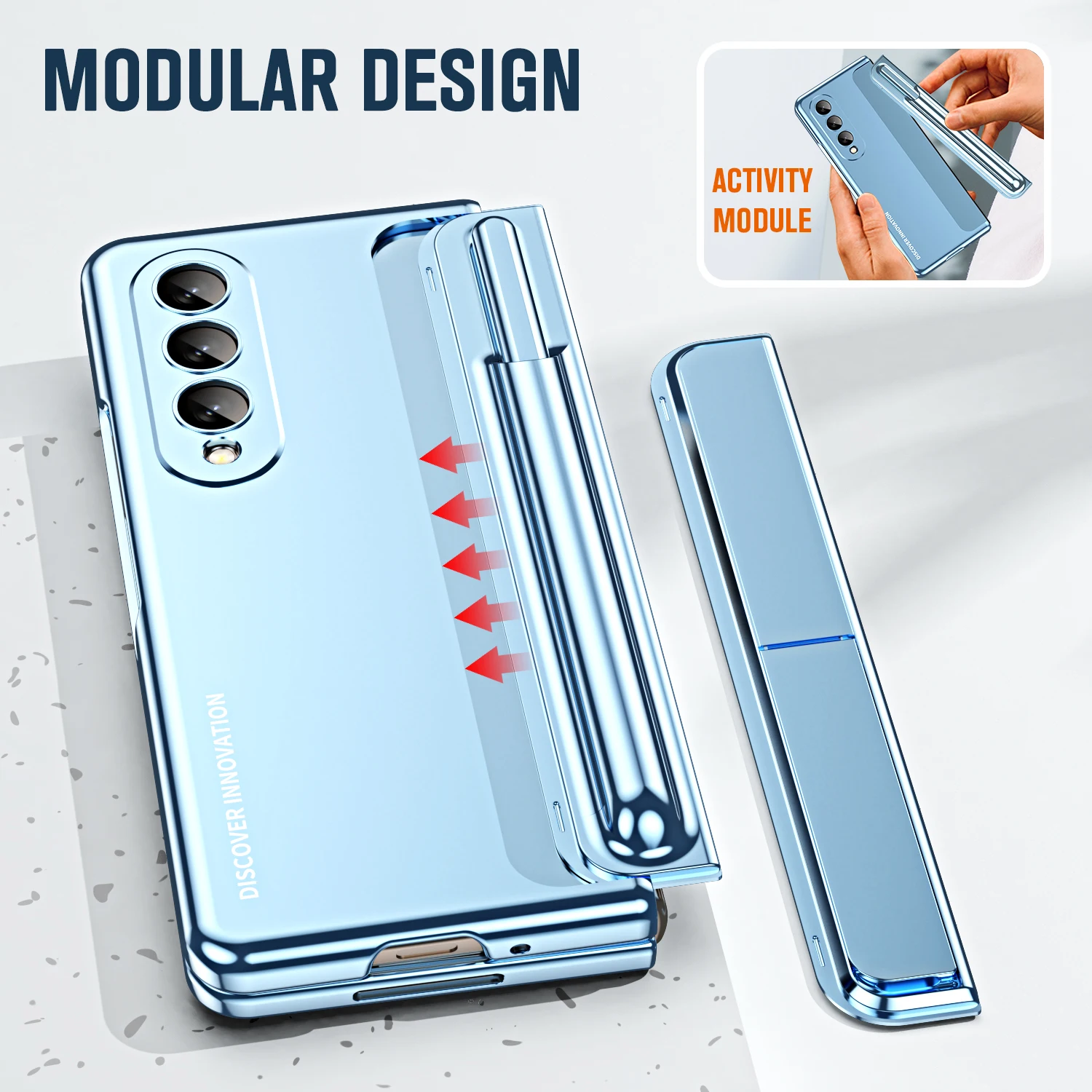 Imagem -05 - Luxo Hard Case com Pen Holder Stand Cobertura Completa para Samsung Galaxy z Fold 4