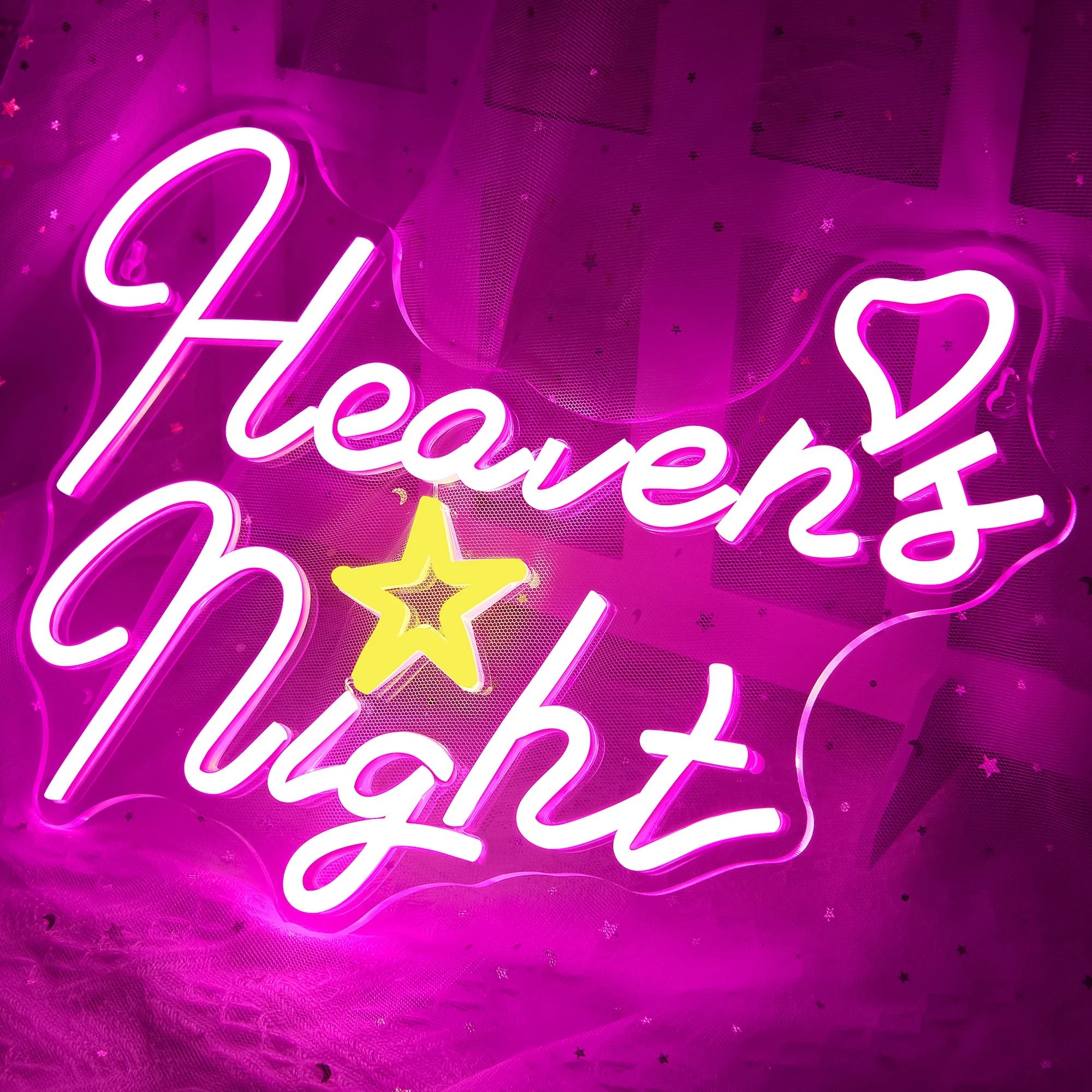 Heaven's Night Neon Signs LED Neon Sign For Game Room Bedroom Wall Decor For Halloween Christmas New Year Decoration