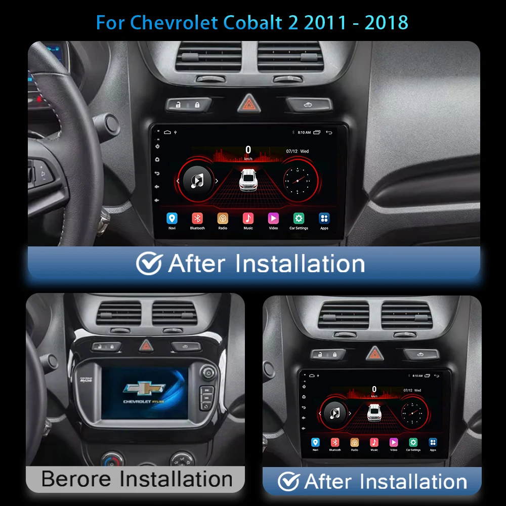 2 din Android 13 For Chevrolet Cobalt 2 2011-2018 Car Radio Multimedia Video Player GPS Navigation 4G Carplay 2din DVD Head Unit