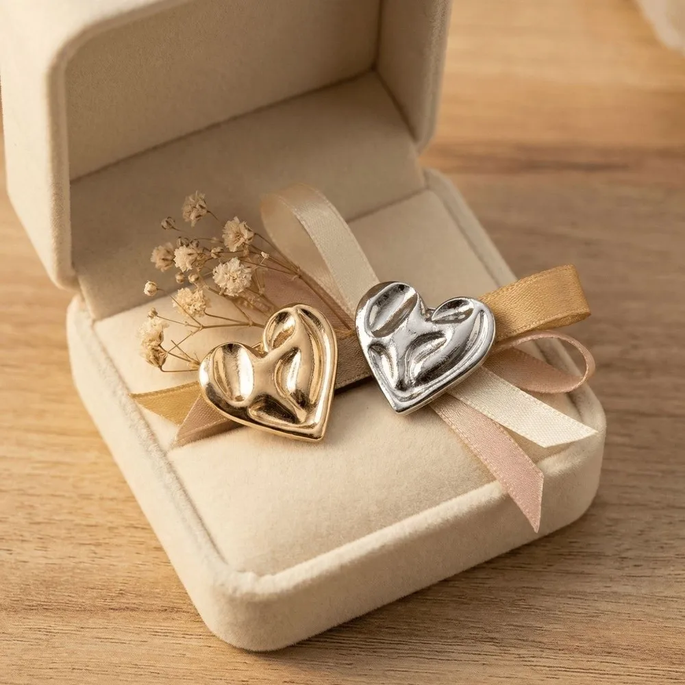 New Irregular Metal Button Covers Heart-shaped No-sewing Metal Cufflinks Shiny Shirt Decoration Women Men