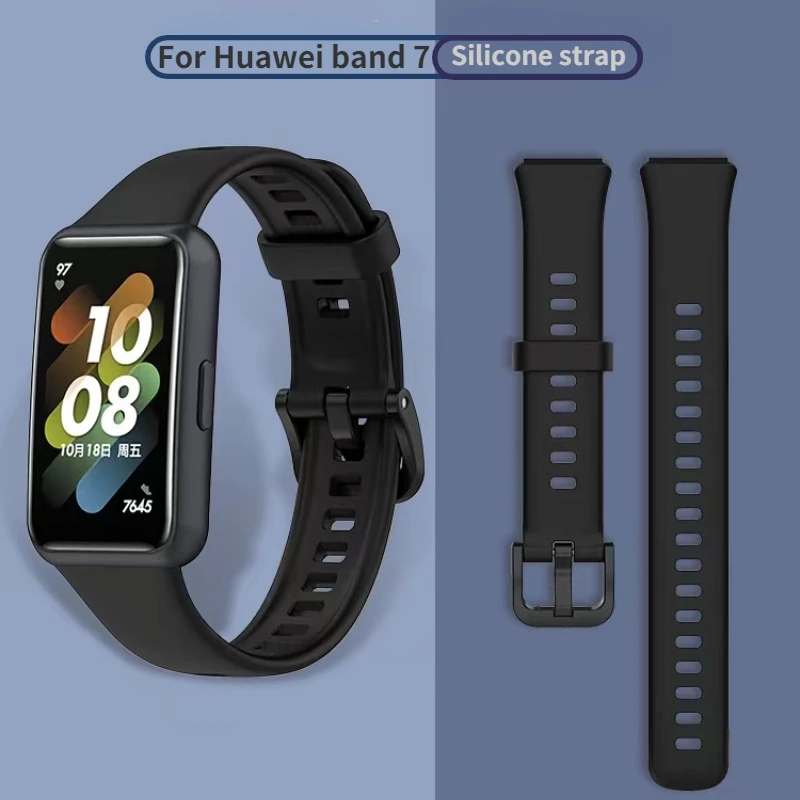 Soft Silicone Strap For Huawei band 7 Sport smart bracelet original Belt replacement wristband For Huawei band 7 Correa strap