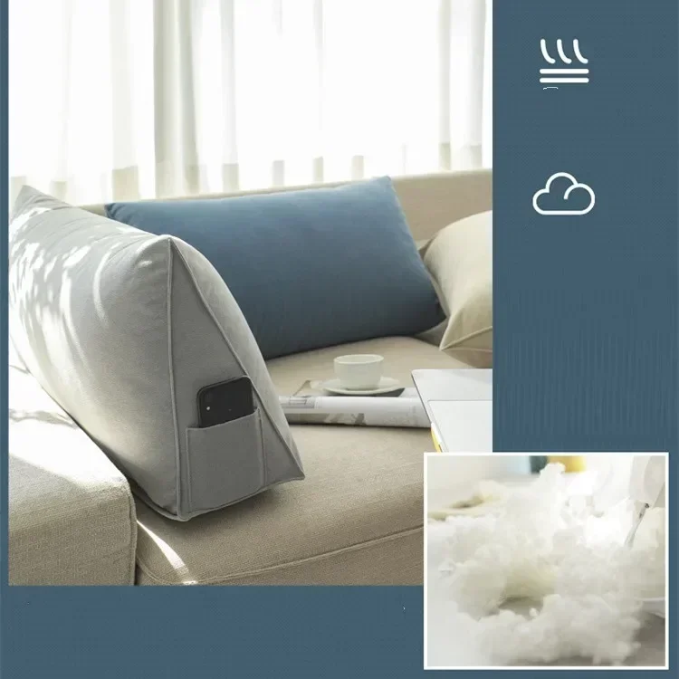 OTAUTAU Bett Dreieckige Kissen Stuhl Nacht Lenden Stuhl Rückenlehne Liege Faul Büro Stuhl Wohnzimmer Kissen Dekor KD034 – Detail 9