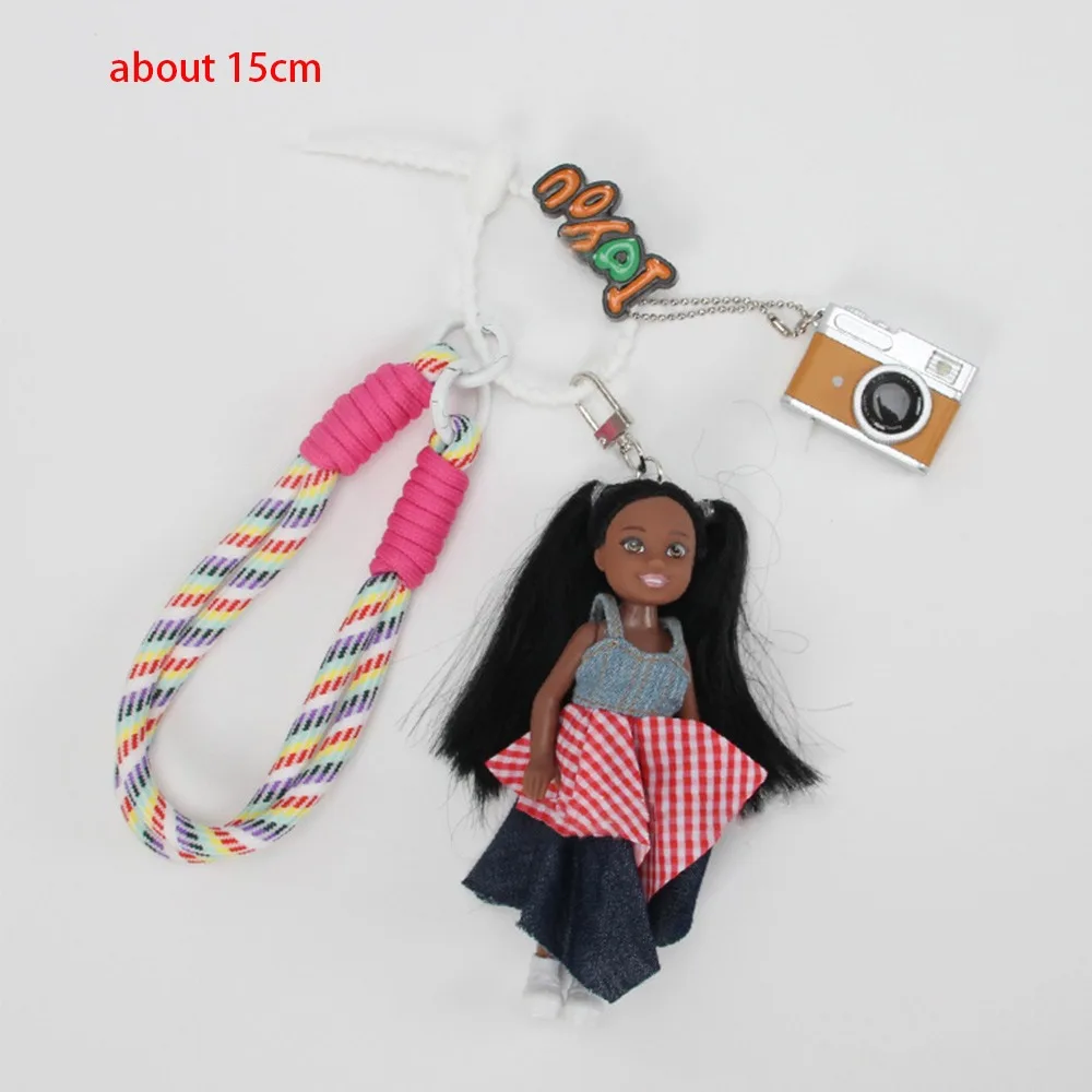 New Cute Doll Pendant Hanging Ornament DIY Change Clothes Car Key Ring Bag Decoration for Barbie Doll