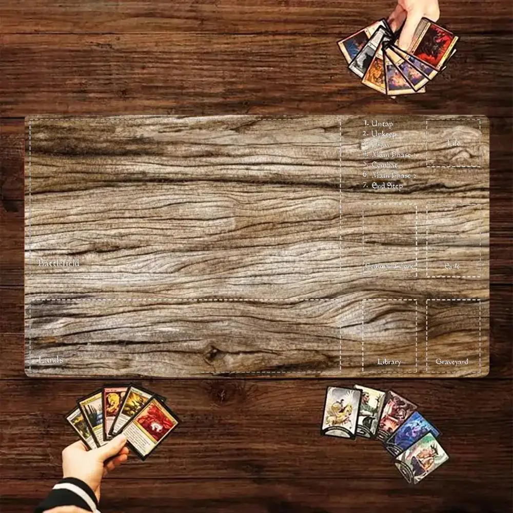Magic Card Playmat MTG Natural Wood Grain Anti-Slip Durable Stitched Edge 35X60CM Commander Gaming Desk Mat Tapete Magic MTG