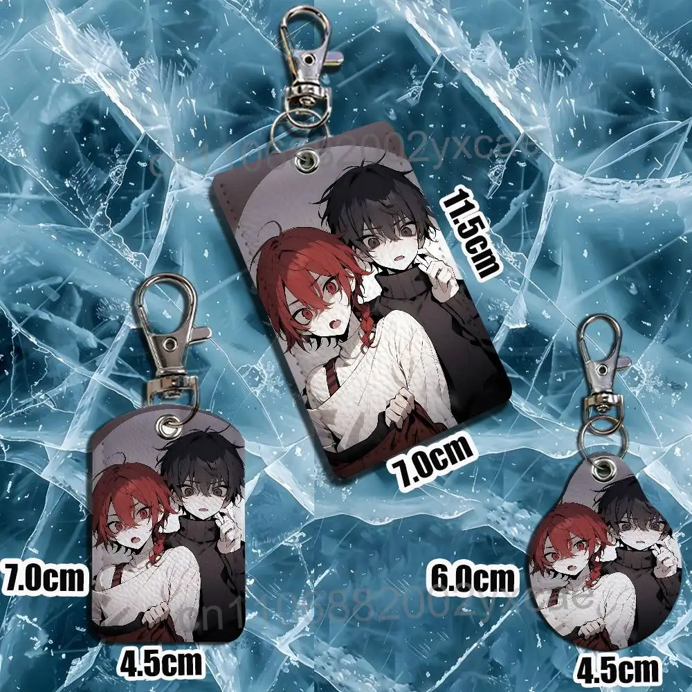 Maeno Aki Tsugino Haru ZENO Remake Leather Keychain Badge Holder with Lanyard - ID/Access Card Holder, Key Ring Accessory view 4