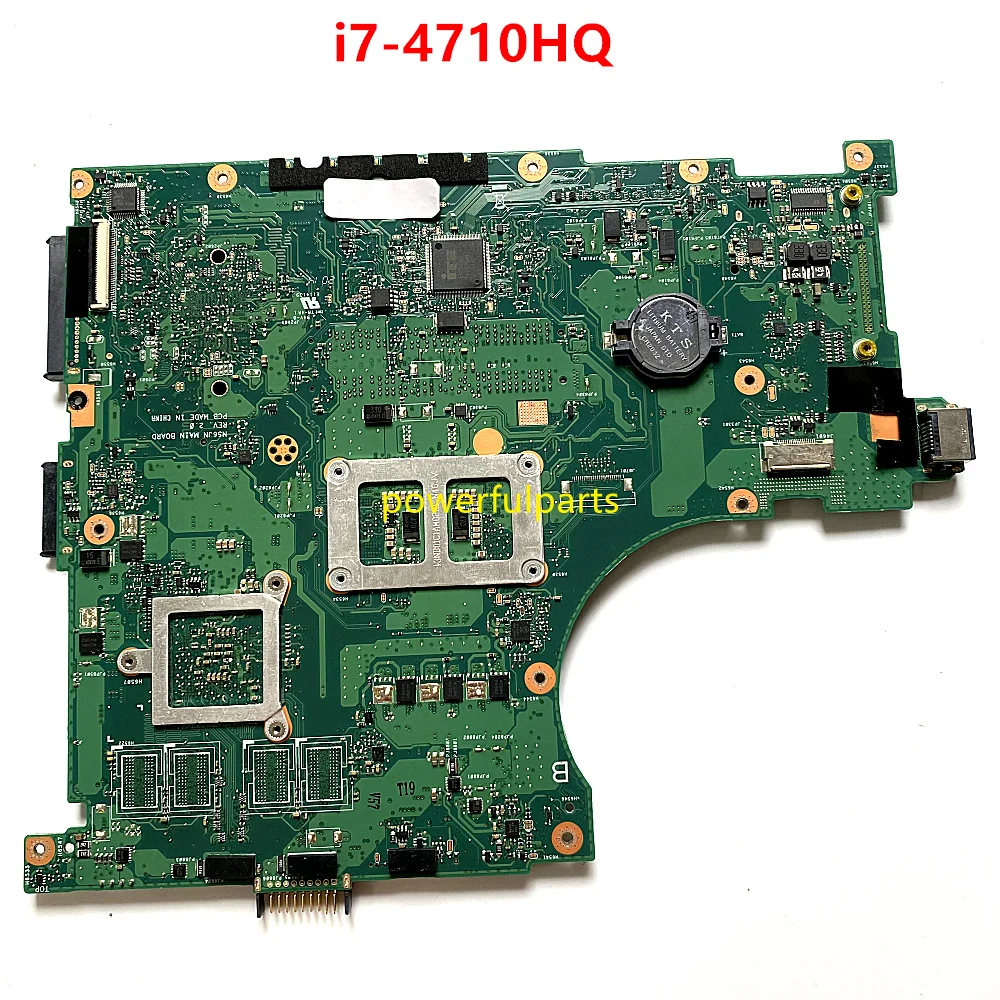 Working Good For Asus N56JN Laptop Motherboard Rev.2.0 i7-4710HQ Cpu +N15S-GT-S-A2 GPU 60NB04Z0 Tested Ok