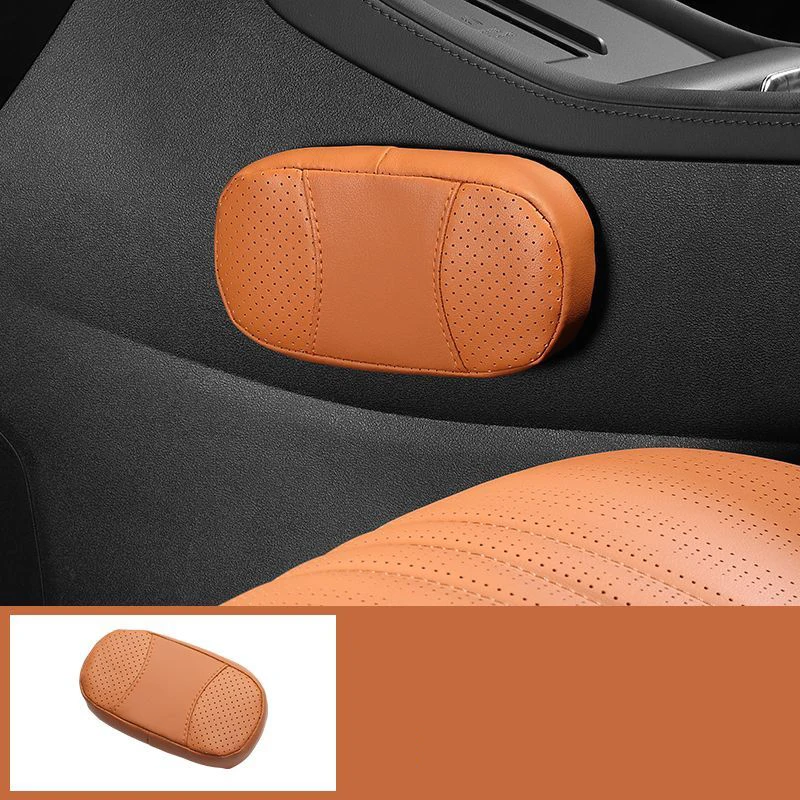 Car Leather Knee Pad Generic Damage-free Installation Auto Pillow Long Distance Driving Leg Pad Hand Holder Support Accessories