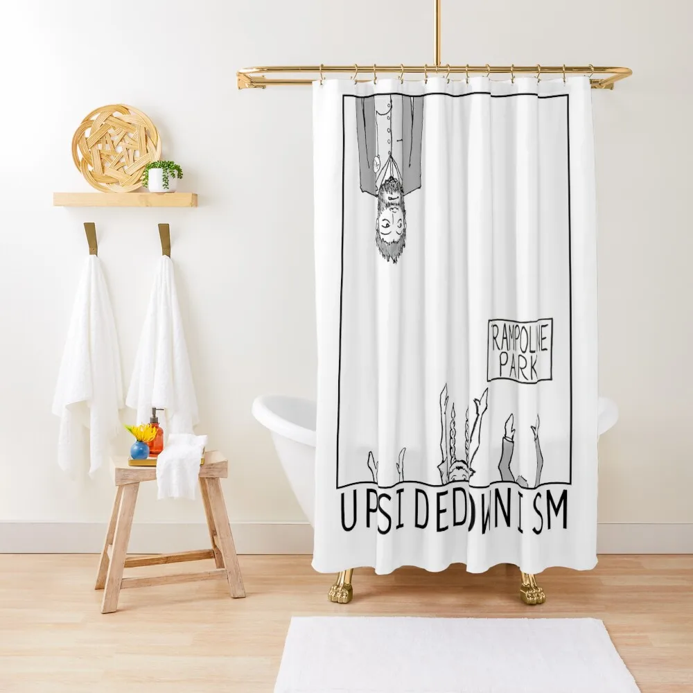 

Upsidedownism Taskmaster inspired upside down man Shower Curtain Shower For Bathroom Set Cute Shower Curtain