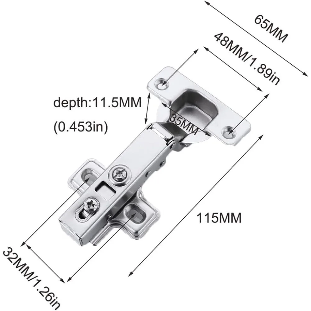 Straight Arm Full Coverage Hinge Door Wardrobe Cushion Hinge Automatic Adjustment Off Silent Buffer Damper Hardware Furniture