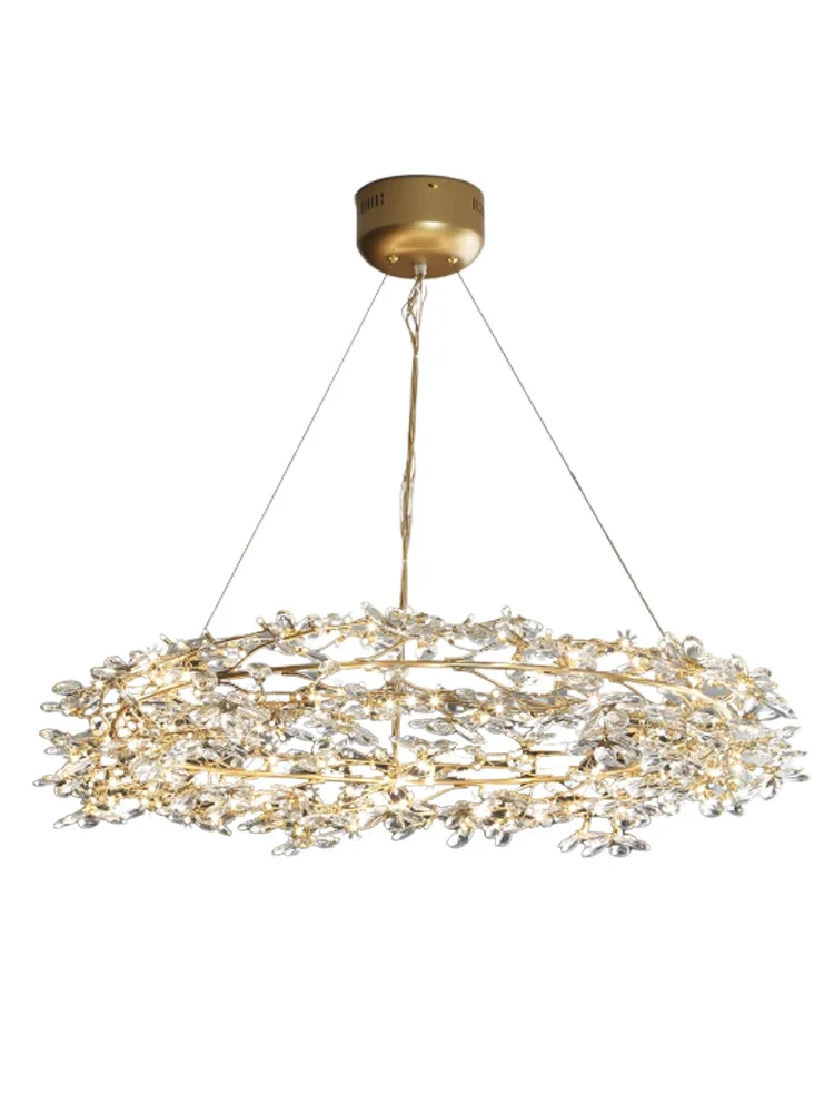 American Led Crystal Ceiling Chandeliers Firefly Pendant Lamps  Lustre Branch Hanging Lights For Living Dining Room Villa Hall