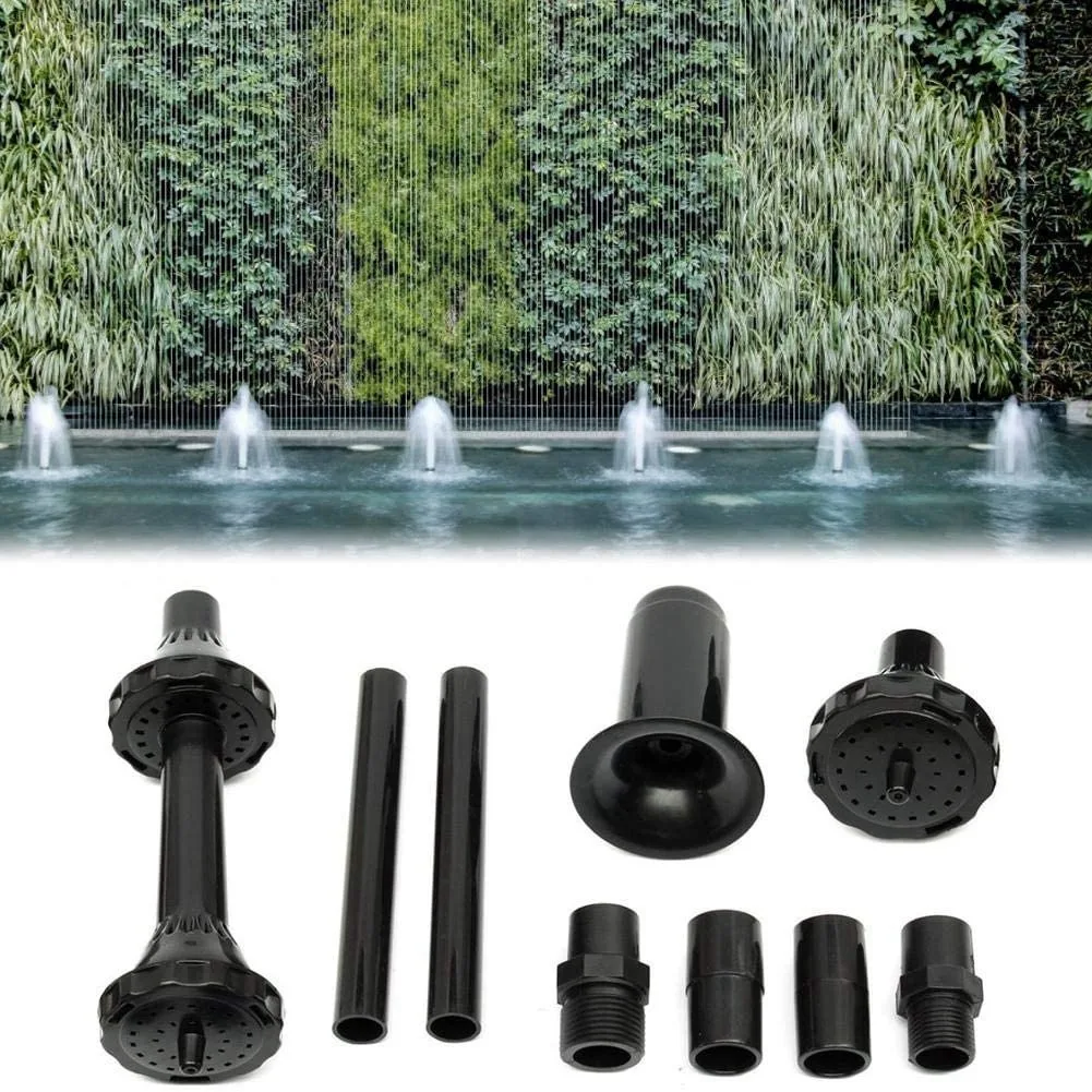 【24 Hours-Sale!】9Pcs Small Fountain Nozzle Kit Water Fountain Nozzle Heads for Pond Fountain Submersible Pump Pool