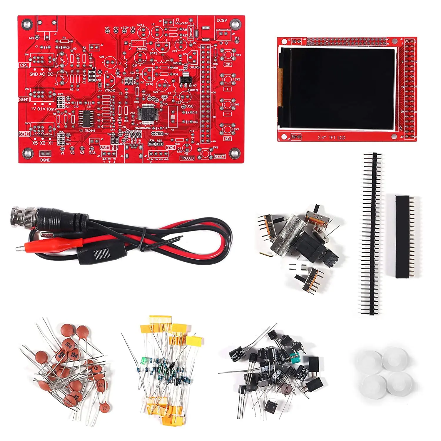 

DSO138 Digital Oscilloscope Kit Open-sourced 2.4" TFT 1MSPS for Digital DIY Kit Handheld Pocket Sized SMD pre-soldered