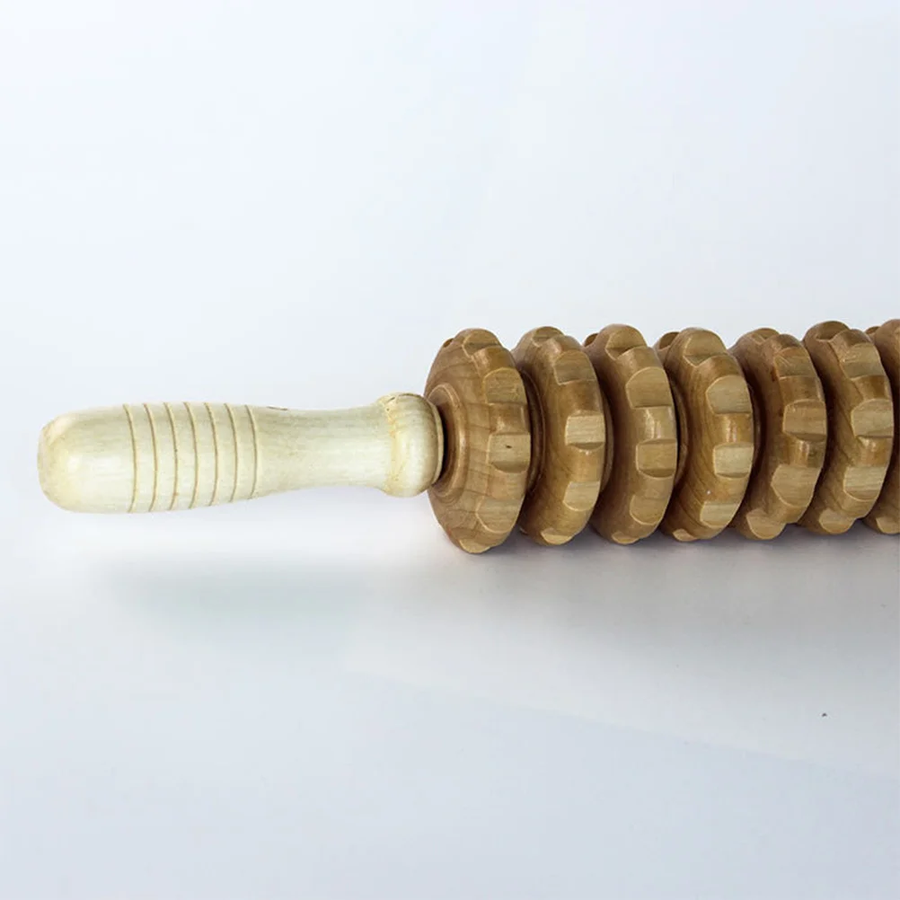 

Массажер для всего тела, деревянный девятиколесный рулон, успокаивающий нервный способствует кровообращения, релаксации, прочный, практичный