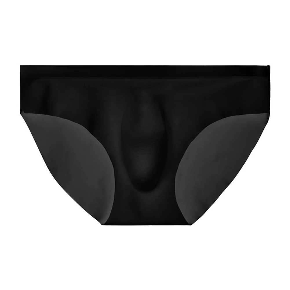 

Breathable Panties Ice Silk Briefs Everyday Comfort Black Soft Fabric Men Underwear Comfortable Fit Soft Fabric