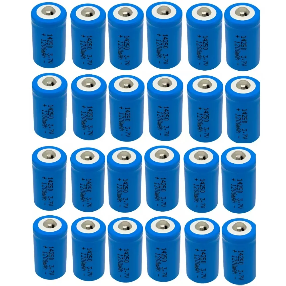 

24pcs/lot 14250 rechargeable lithium battery LS14250 ER14250H 1/2-R6 1/2 AA 1200mah rechargeable 3.7V lithium battery