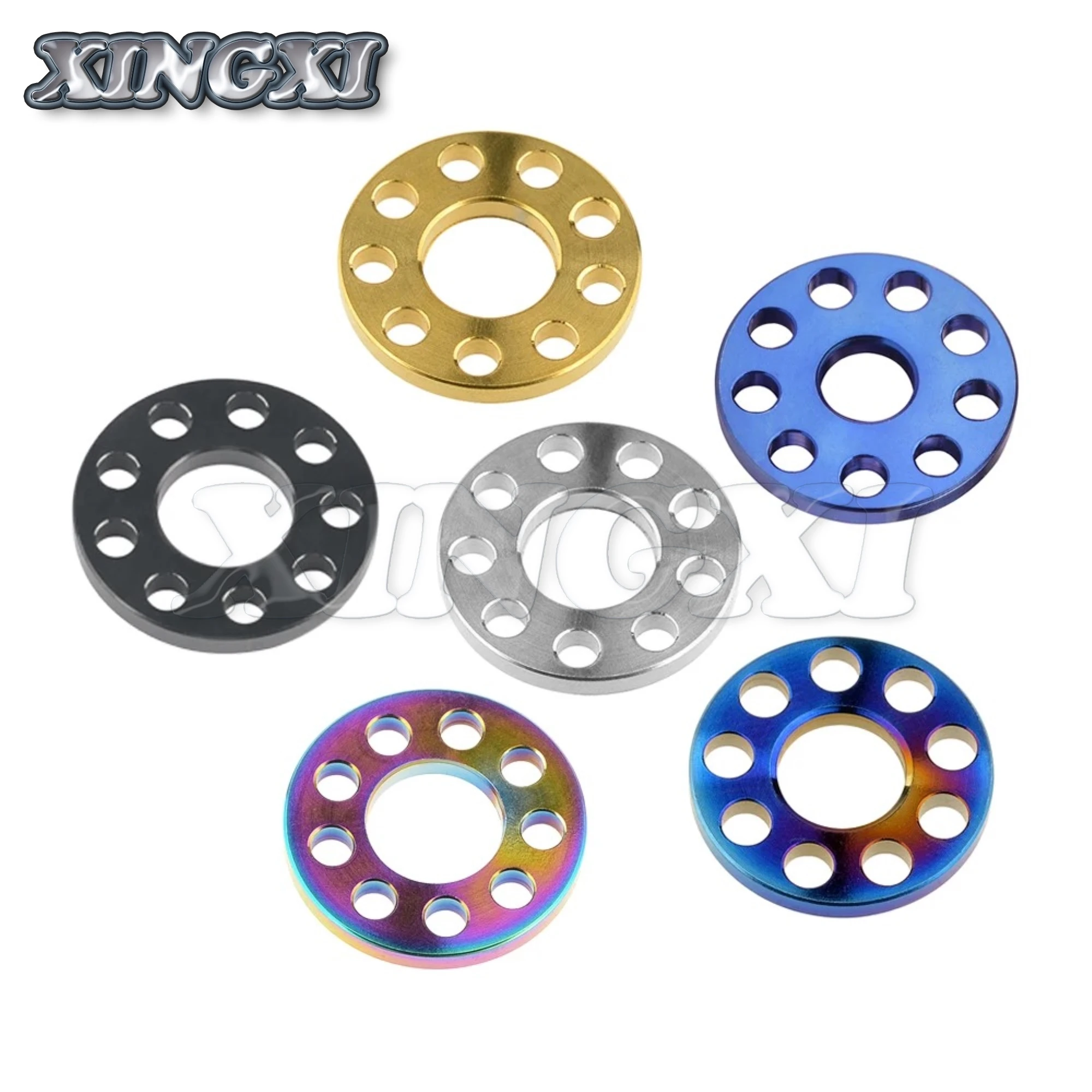 Xingxi 10Pcs Ti M6 M8 M10 Titanium Drilled Bolt Spacer Washer For Motorcycle Modification 9 Holes Washers