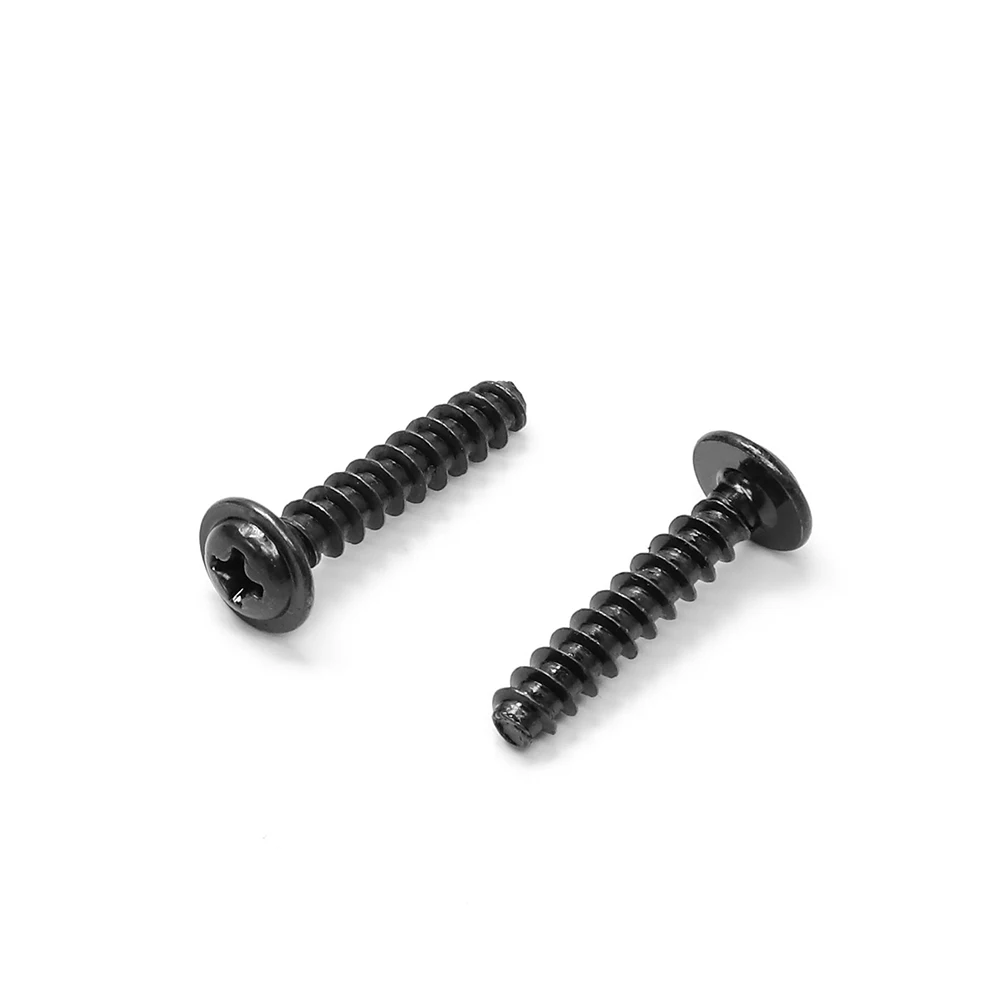 JUIDINTO 100pcs Phillips Round Head With Washer Self-tapping Screws M1.4 M1.7 M2 M2.3 M2.6 M3 M4 Carbon Steel Cross PWB Screw