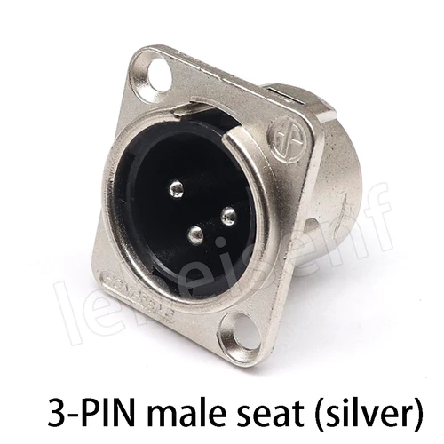 Imagen 2 del producto Enchufe XLR macho y hembra de tres pines chapado en oro plateado, enchufe de micrófono de audio niquelado, enchufe XLR macho y hembra de 3 pines