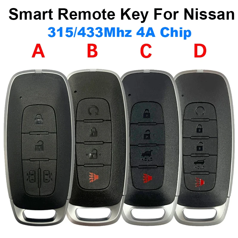 Remote Key For N-issan Rogue Kicks Versa Ariya Pathfinder 2022+ S180146119 S180146104 S180146106 KR5TXPZ1 4A Chip 315/433Mhz