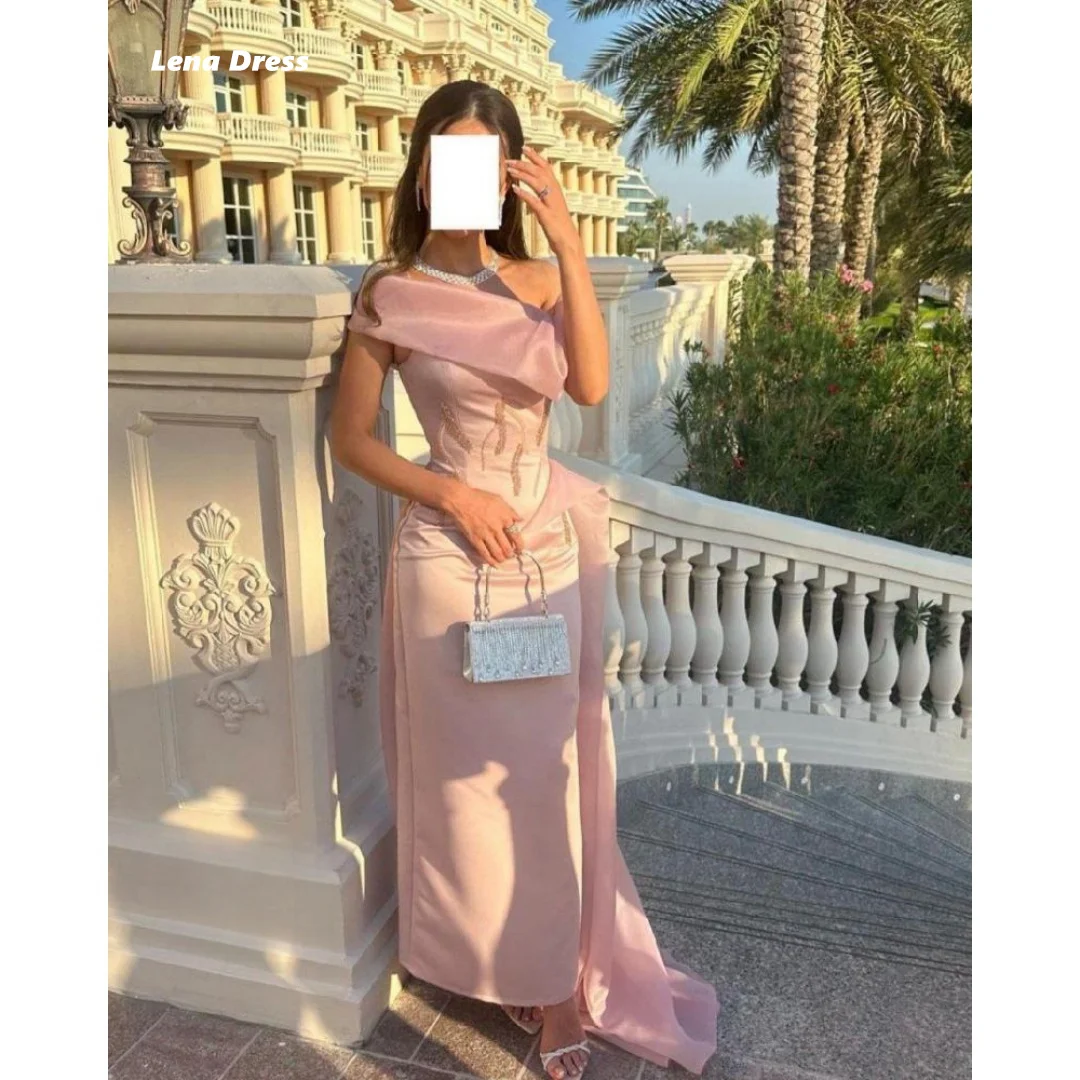 Lena Pink Prom Dresses Luxury Women's Elegant Party Dress Custom Made Long Skirt Ball Gown Robe De Cocktail Femme Evening 2025 image 2