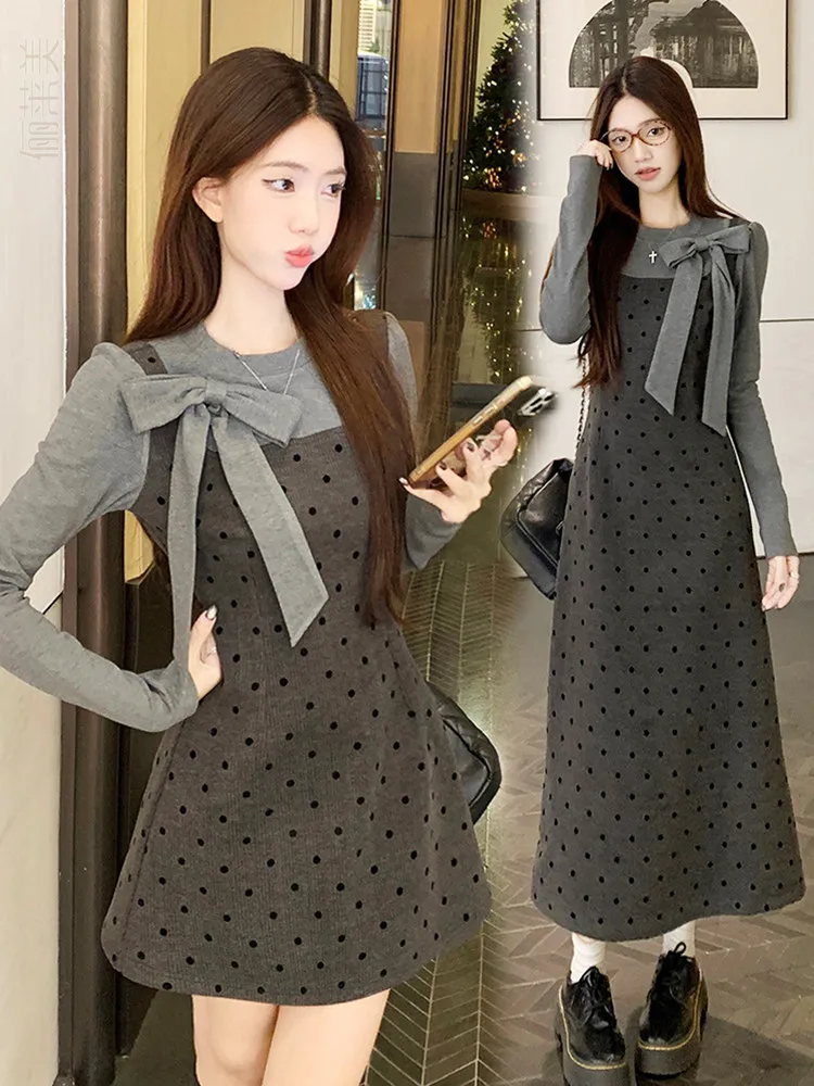 vestido-de-punto-estilo-coreano-con-lazo-de-mariposa-para-mujer-holgado-de-otono-invierno-con-lunares-corte-a-largo-sua