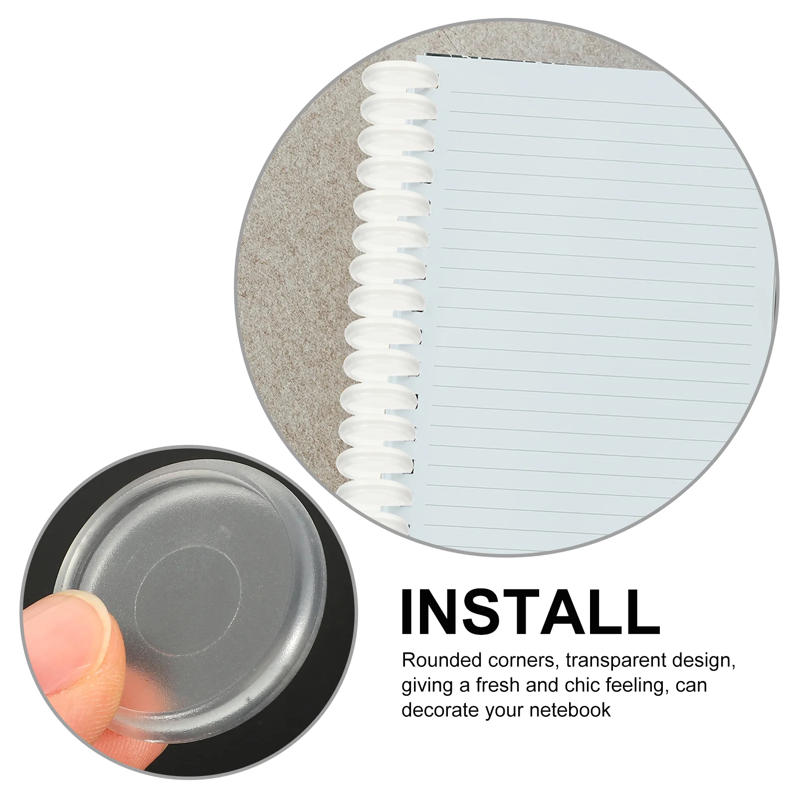 CD Notebook transparan, 55 buah CD Notebook cakram daun longgar Notebook cakram ekspansi Abs Binding transparan