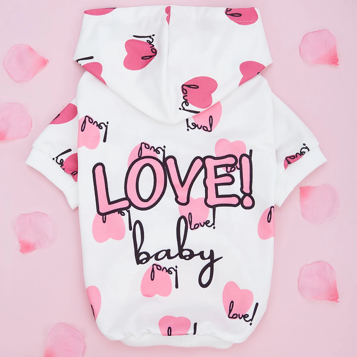 Love Baby Print Designer Dog Hoddie Valentine Sweatershirts Soft Stretchy Dog T-Shirts Dog Clothes