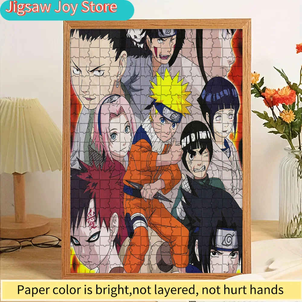 

Аниме-пазл «Наруто: Команда ниндзя Конохи», коллаж из бумаги, яркая сцена с группой персонажей, коллекционная развивающая головоломка