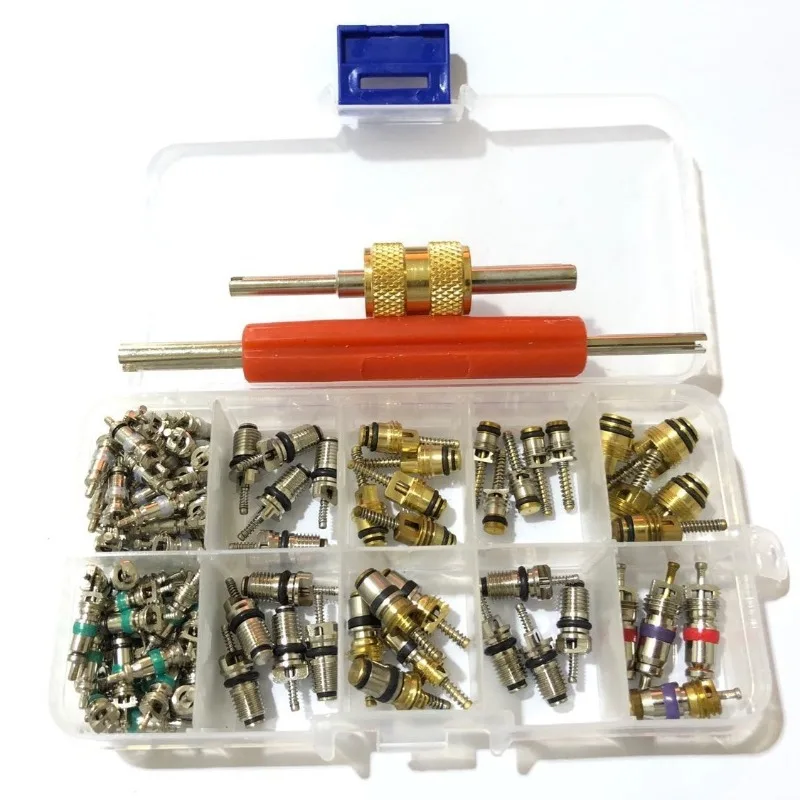 Various R134A Valve Cores Valve Cores Automotive Air Conditioning Refrigeration Joints Valve Cores Double Head Tool Combination