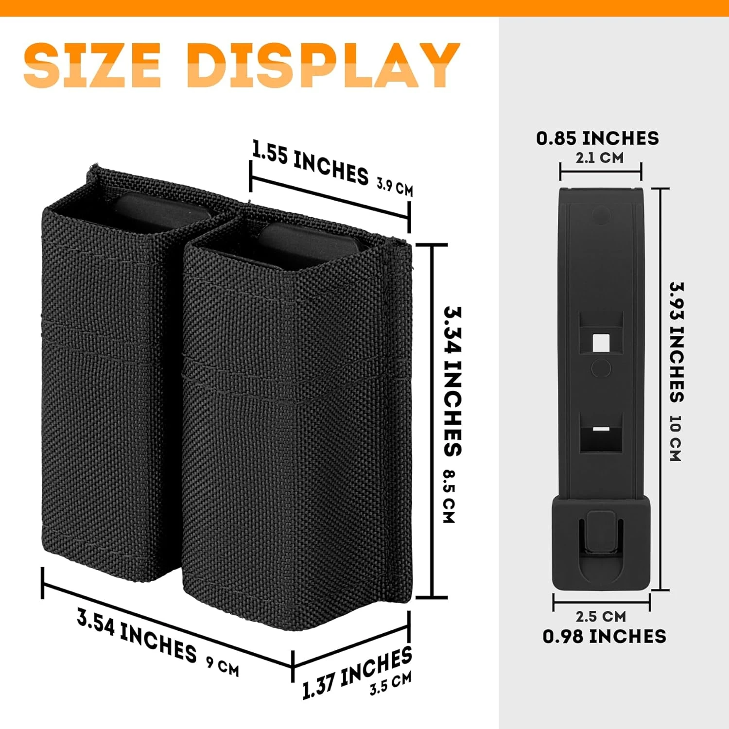 FAST 9MM Doppel-Magazintasche Taktischer Schnellverschluss 9mm Einzel-Magazinhalter Leichtgewichtige Molle-Magazintasche – Detail 3