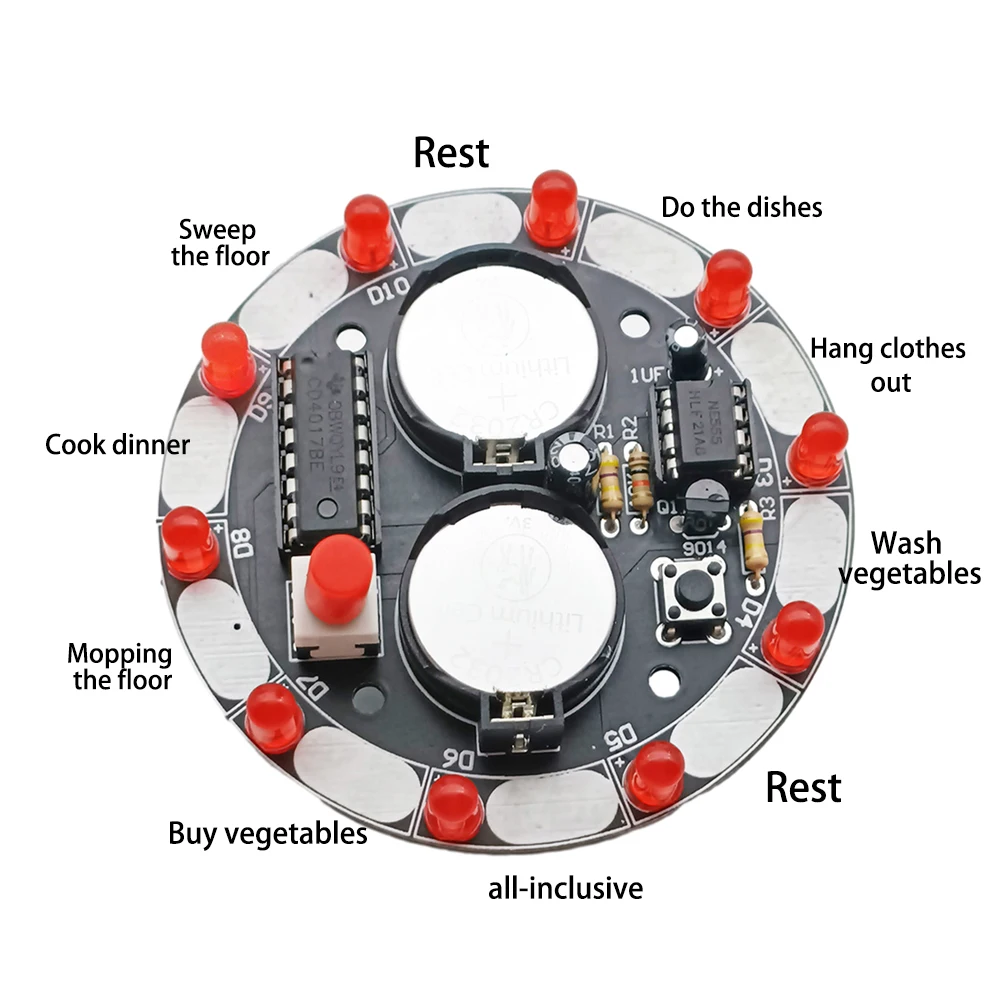 Electronic Wheel of Fortune DIY Lucky Rotary LED Light 6V Round Lucky Spin Electronic Turntable for Festive Celebration