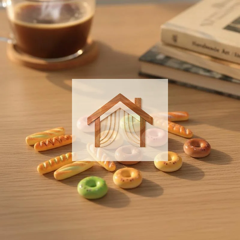 10Pcs Simulation Baguette Donut Resin Ornaments Mini Food Charms for Wedding Favors Small Gift Box Fillers Gifts